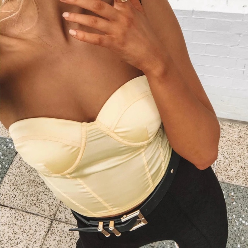 NWOT Princess Polly Yellow Corset Top